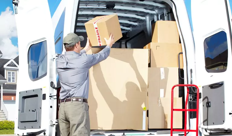 professional loading a truck with household stuff